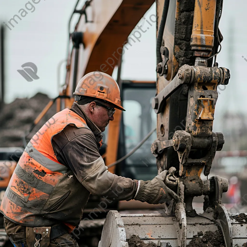 Industrial worker operating heavy machinery at a construction site - Image 4