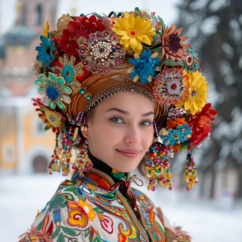 Russian kokoshnik headdress at Kremlin square - Image 3