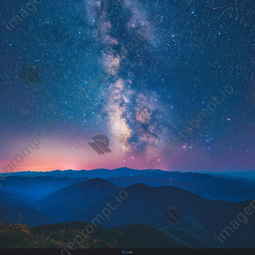 Milky Way over colorful twilight mountains - Image 1