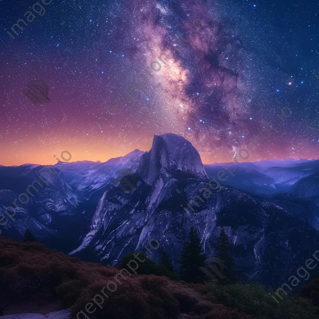 Milky Way over colorful twilight mountains - Image 3