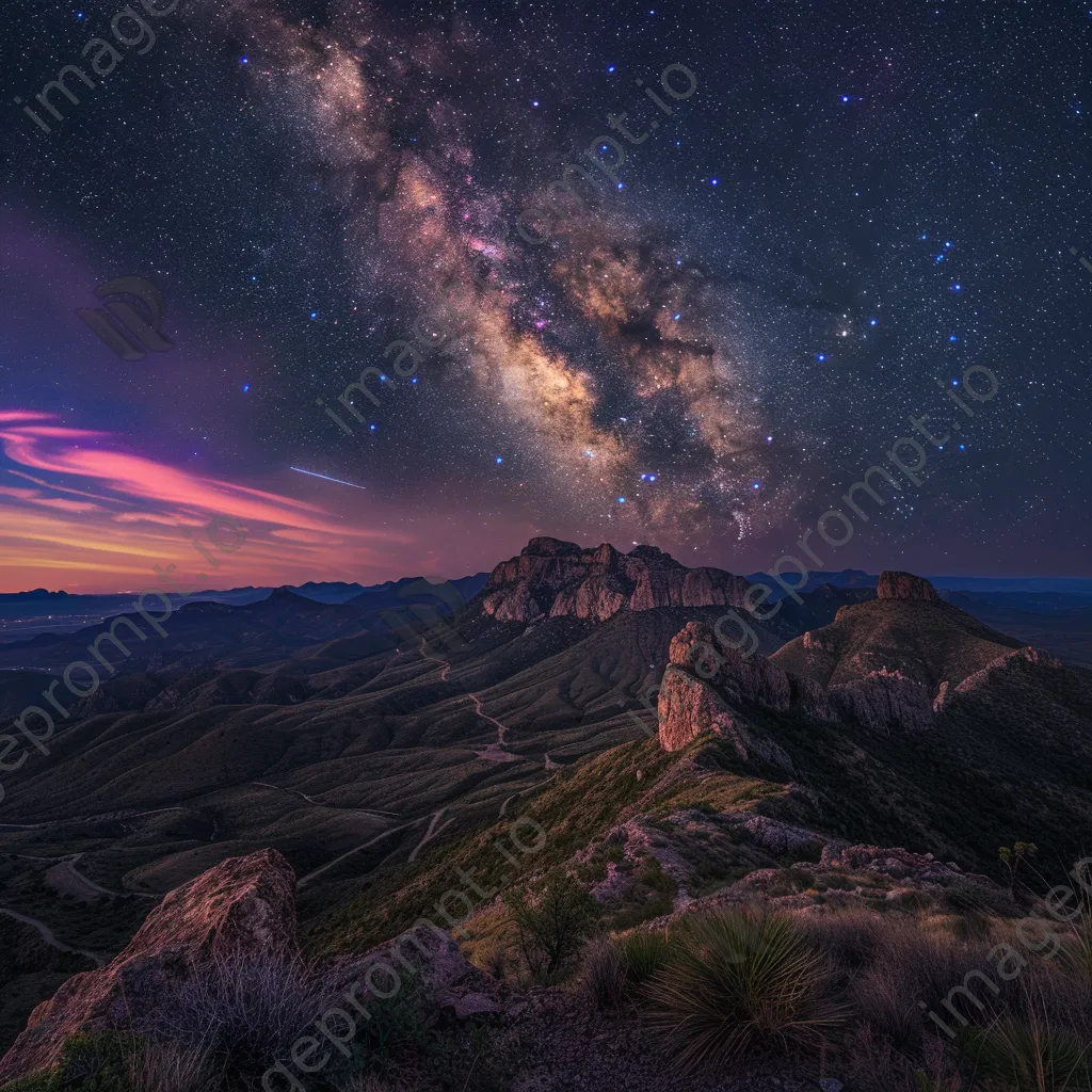 Milky Way over colorful twilight mountains - Image 4