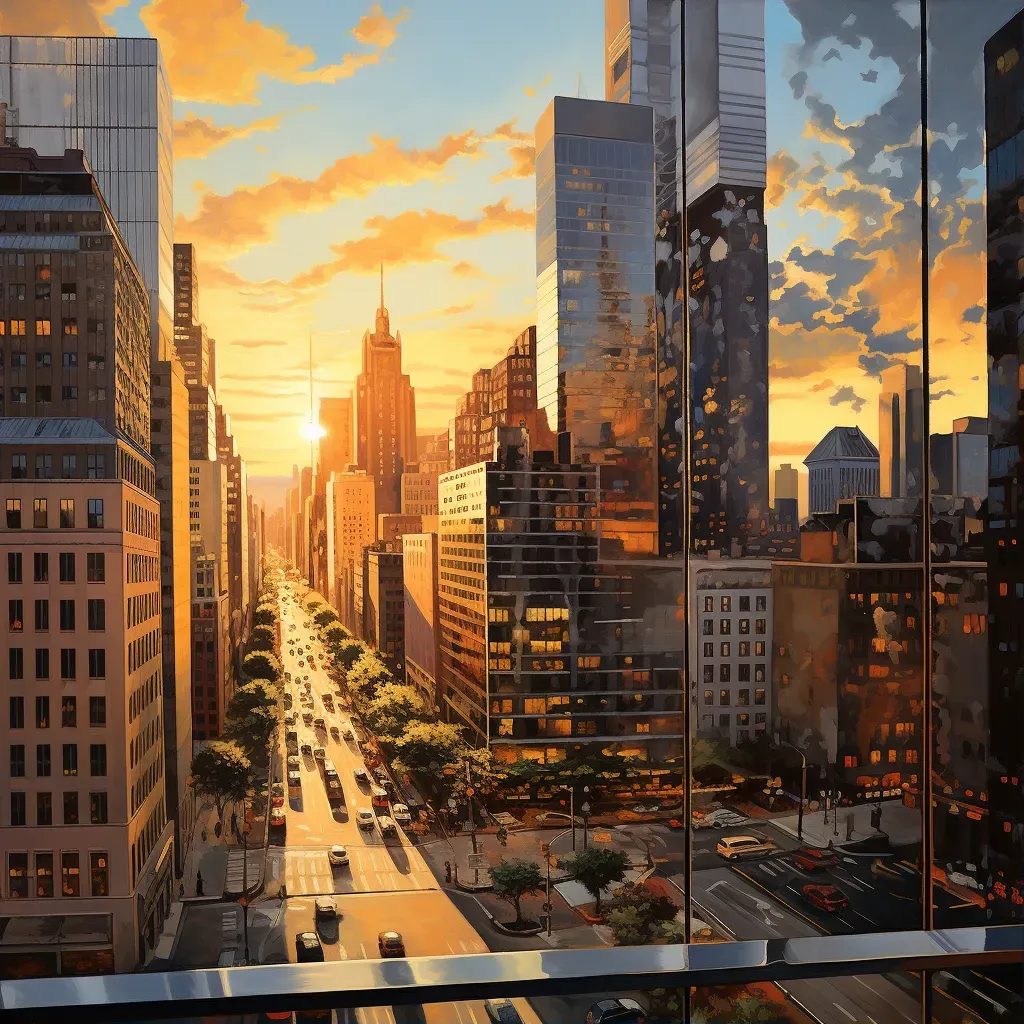 Golden hour cityscape with warm tones - Image 1