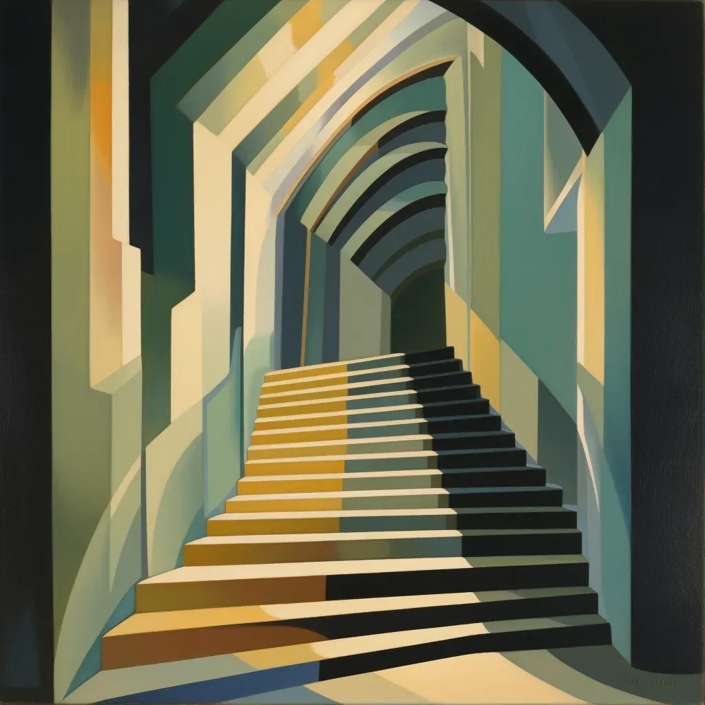 Staircase Leading to Bright Light Illustration