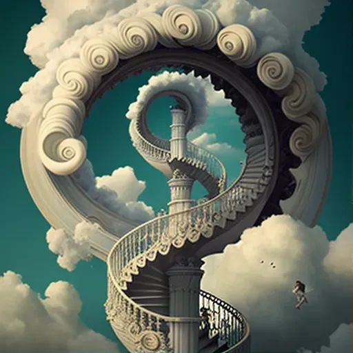 Image of a spiral staircase reaching up into the sky - Image 1