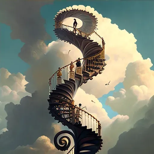 Image of a spiral staircase reaching up into the sky - Image 4