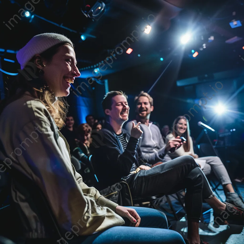 Panelists laughing during an engaging panel discussion on stage - Image 2