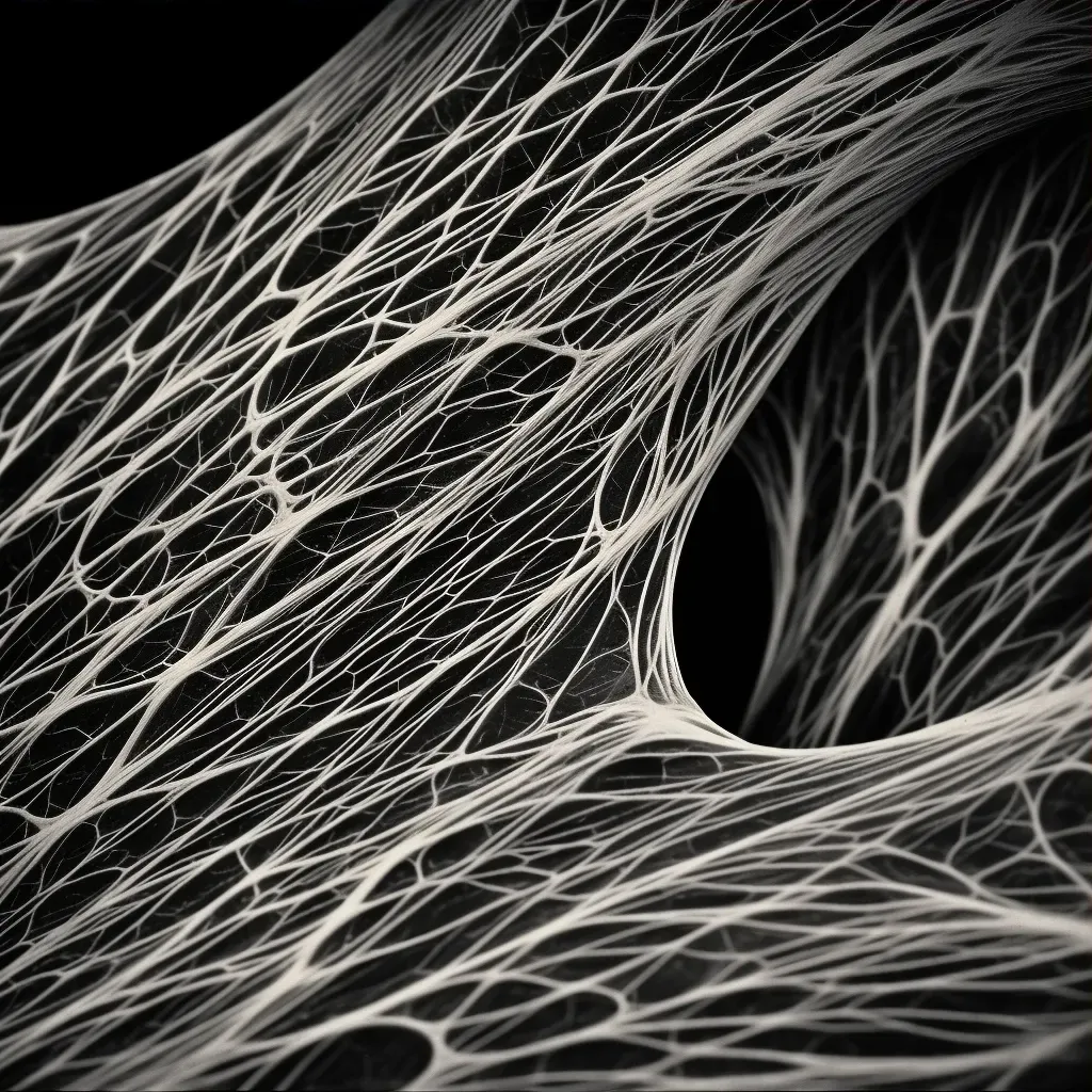 Illustration of intricate patterns of muscle fibers, illustrating strength and motion at a microscopic level. - Image 3