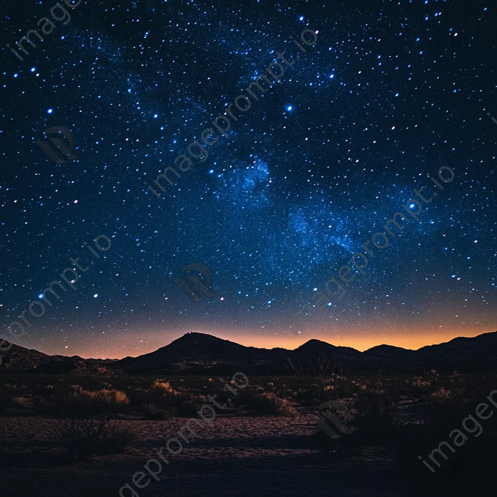 Vibrant constellations shining over silhouettes of desert flora. - Image 4