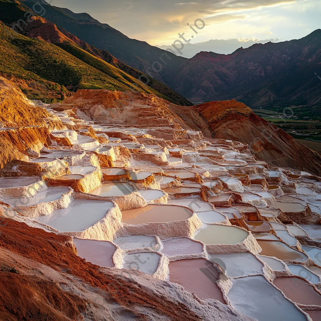 Vivid mountain landscape featuring a salt mine - Image 2