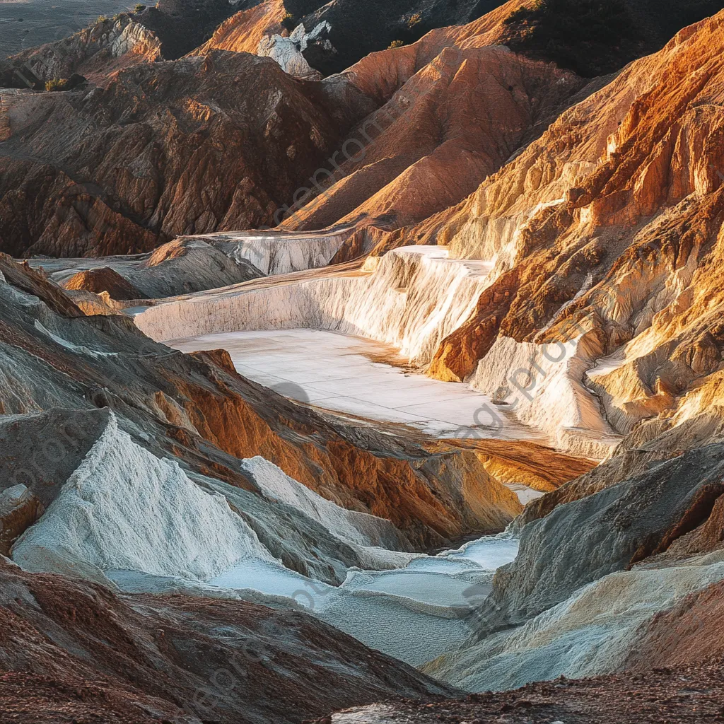 Vivid mountain landscape featuring a salt mine - Image 3