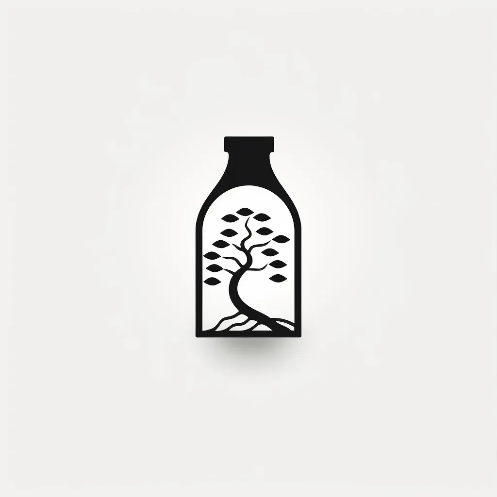 Minimalist sake bottle logo in black and white - Image 3