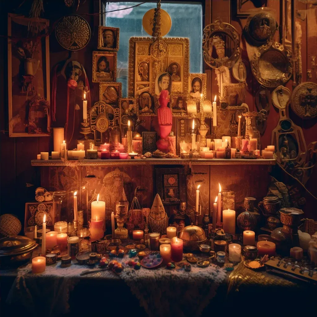 Candlelit altar sacred objects - Image 4