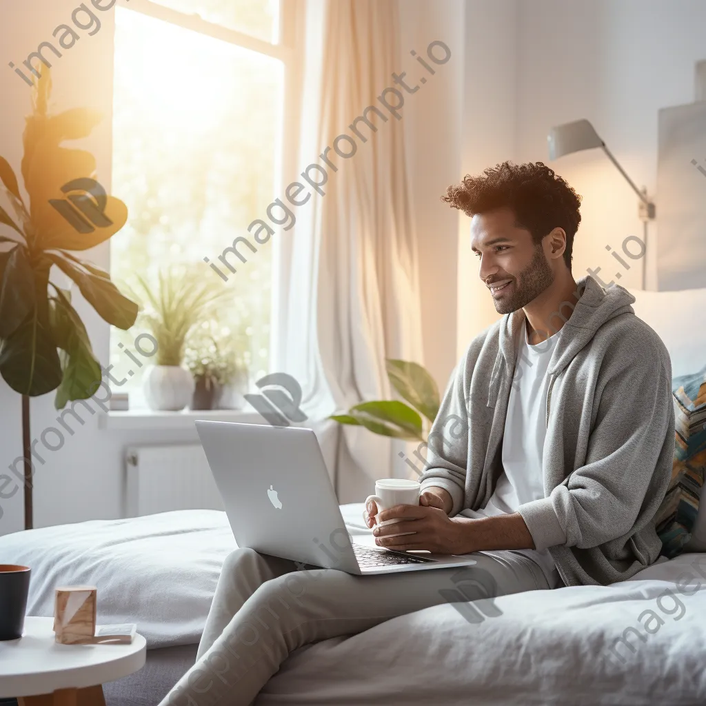 Young adult using laptop to explore health services - Image 1