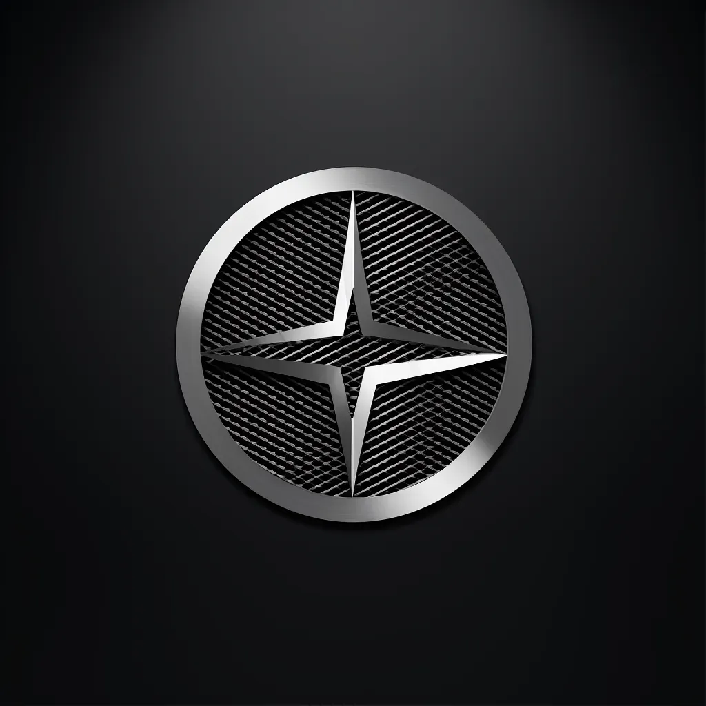 Futuristic and sleek logo design with carbon fiber weave icon in silver and black colors - Image 1