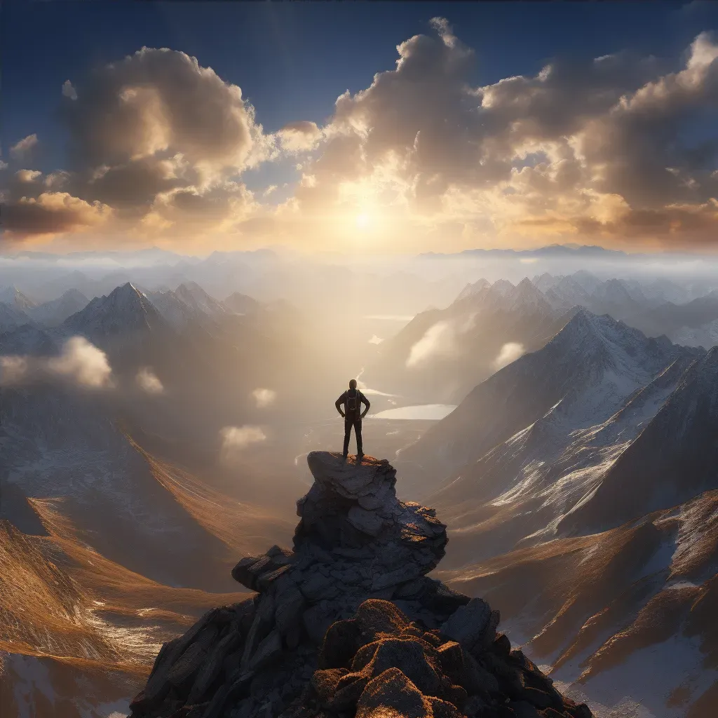 Image portraying a triumphant hiker on a mountaintop enjoying the view - Image 4