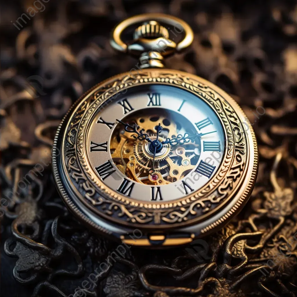 Antique pocket watch with intricate details - Image 2