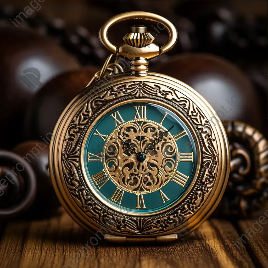 Antique pocket watch with intricate details - Image 3