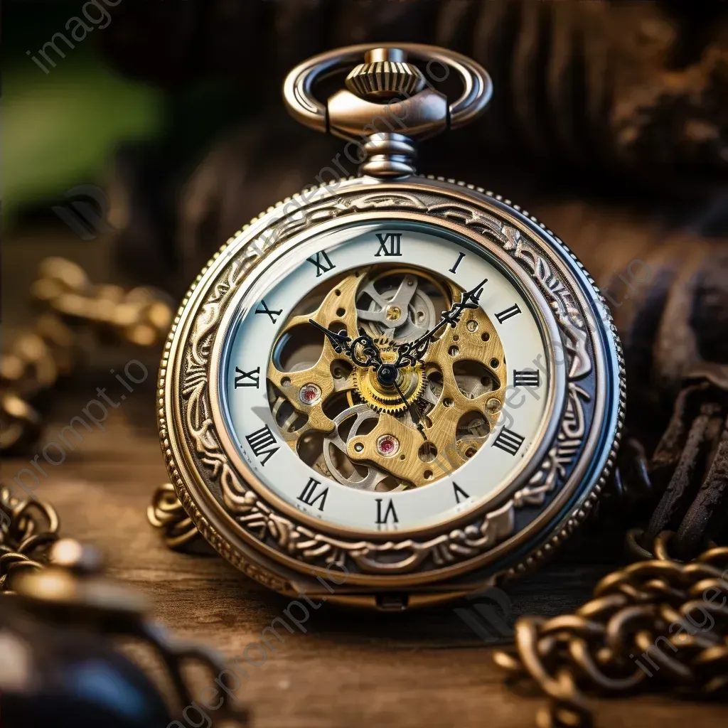 Antique pocket watch with intricate details - Image 4