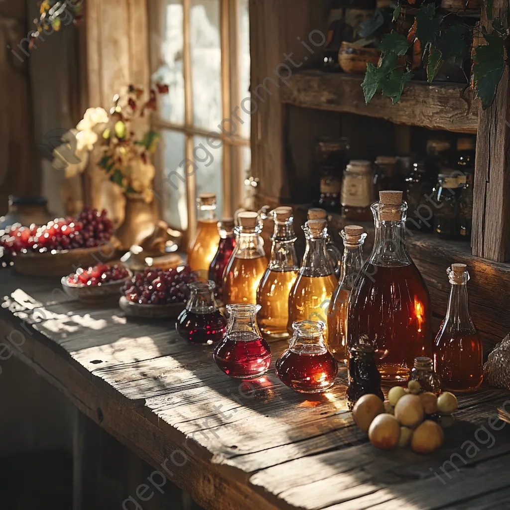 Assortment of maple syrup products on a wooden table - Image 3