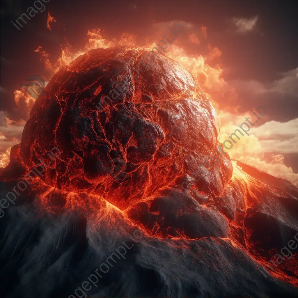 Volcanic planet with erupting volcanoes and molten lava flows - Image 2