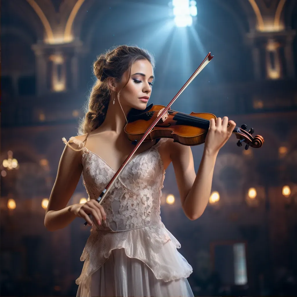 Violinist performing in a concert hall. - Image 2