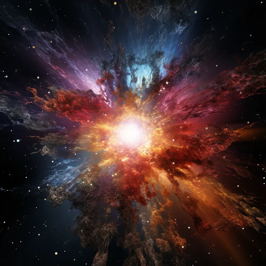 Supernova explosion with burst of light and color in star-filled space - Image 3