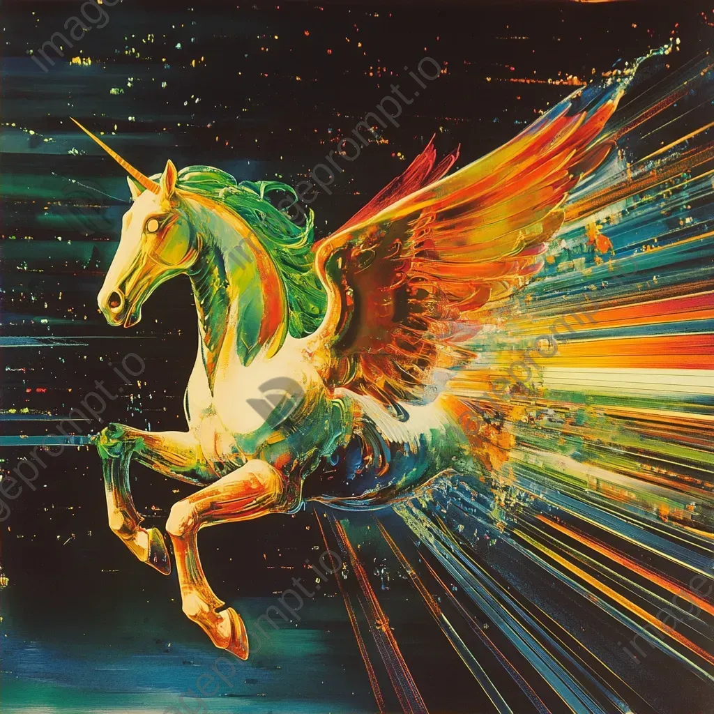 Surreal rendering of a vibrant Pegasus in mid-flight - Image 2