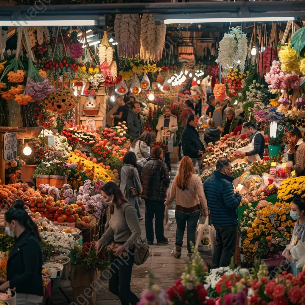 Bustling spring market full of colorful flowers - Image 3