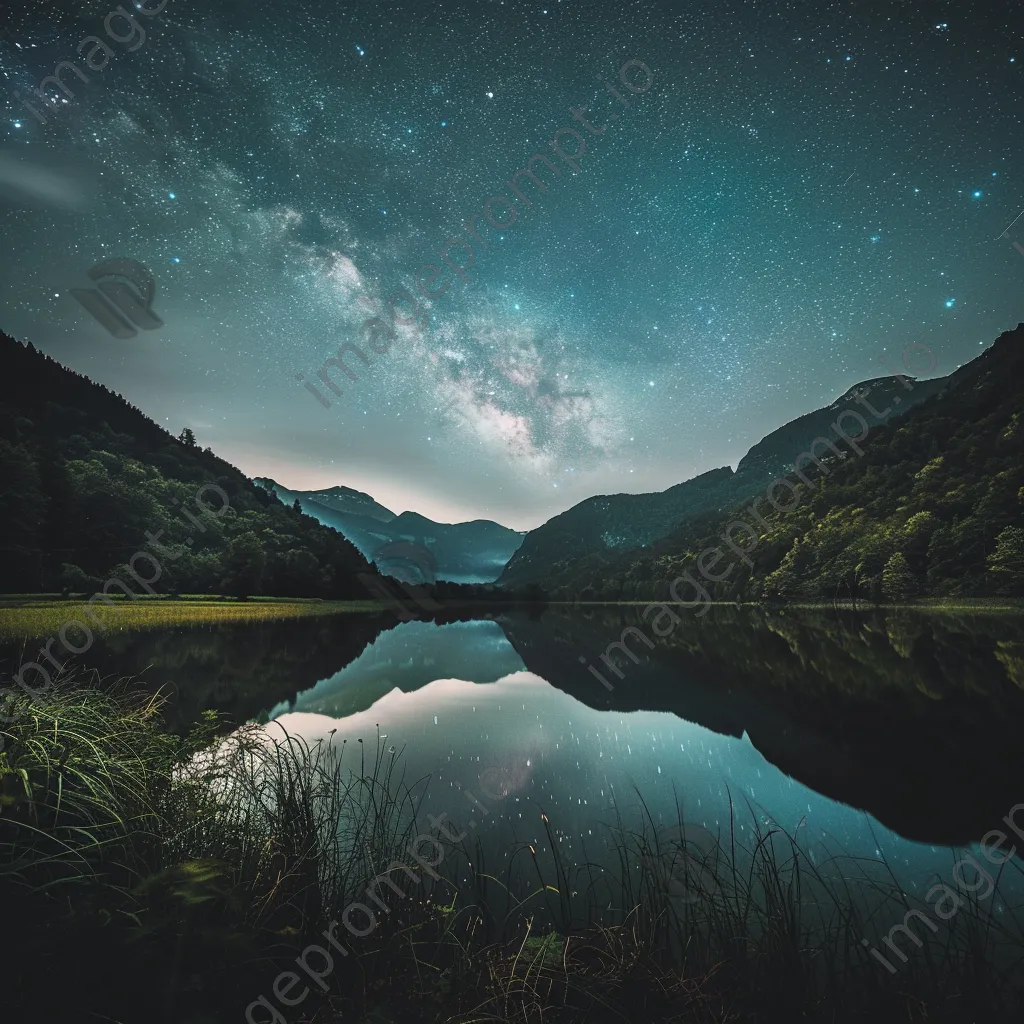 Starry sky over a calm mountain lake - Image 4