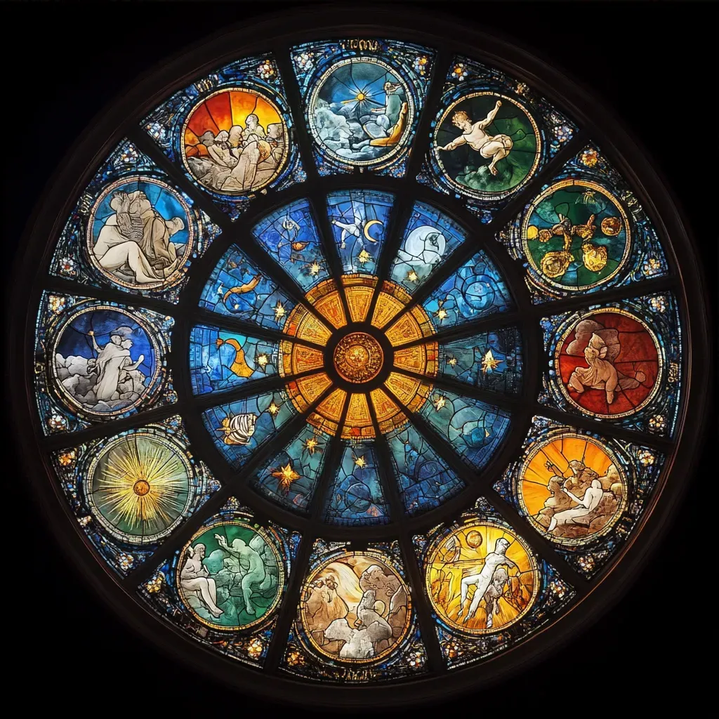 Zodiac Stained Glass Window