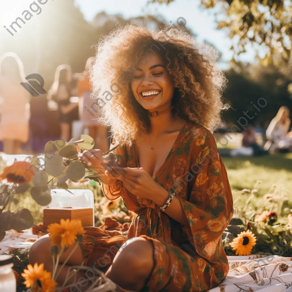 Influencers capturing moments during a picnic in a park - Image 3