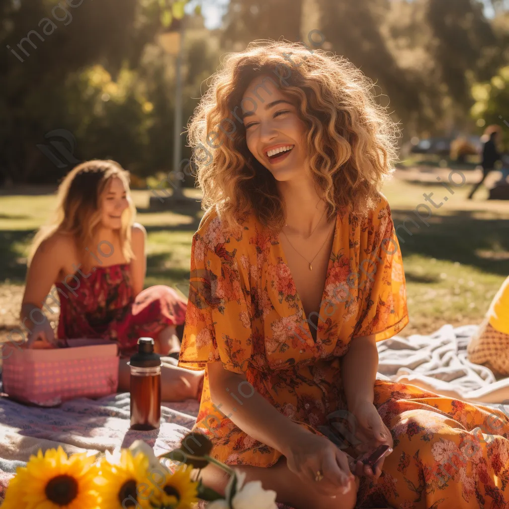 Influencers capturing moments during a picnic in a park - Image 4