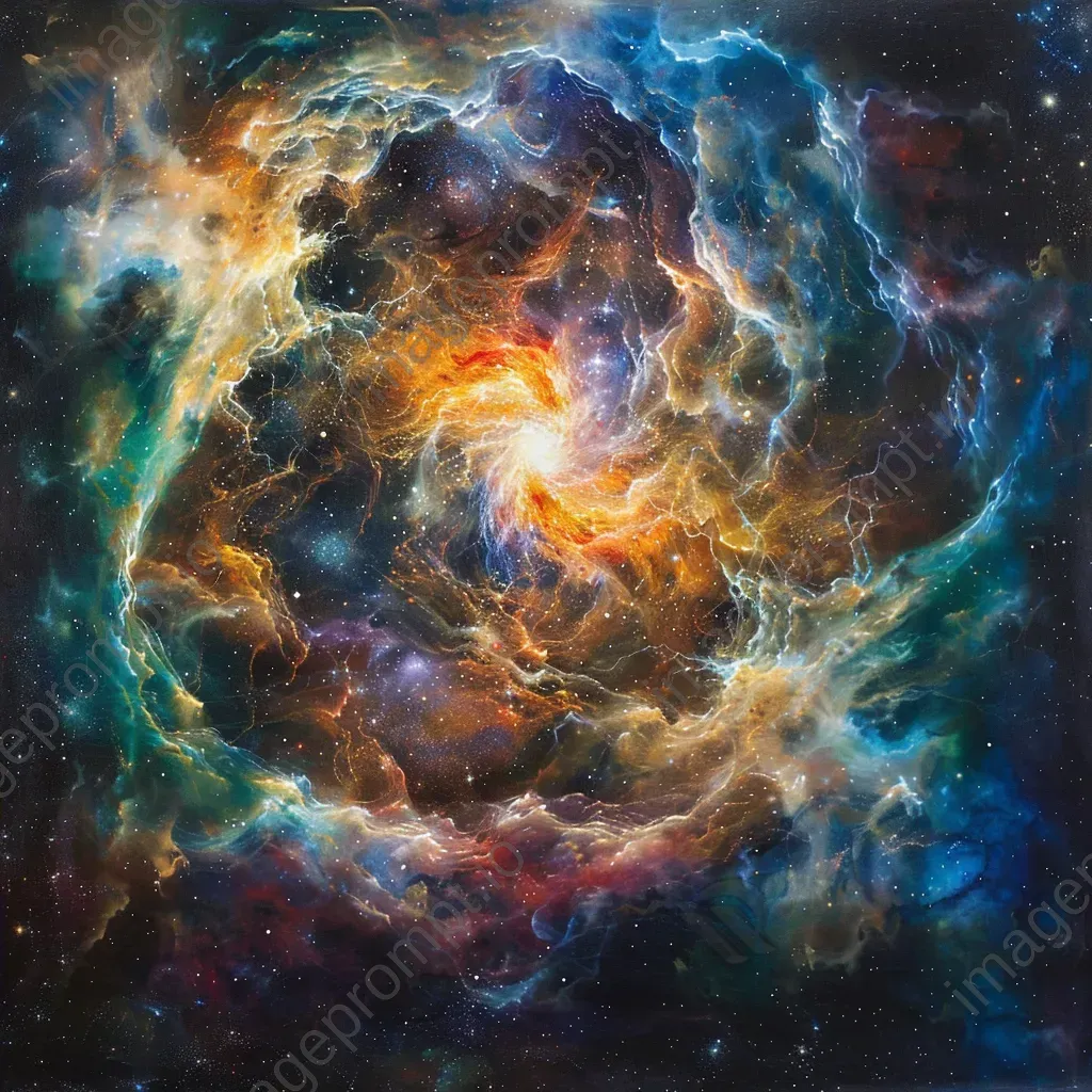 Cosmic spectacle of distant celestial formations with vibrant colors and intricate patterns - Image 4