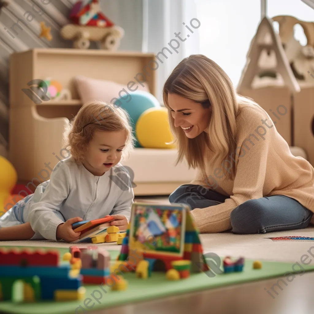 Child engaging in a pediatric telemedicine session with a colorful room background. - Image 2