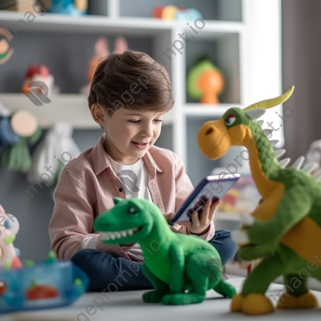 Child engaging in a pediatric telemedicine session with a colorful room background. - Image 3