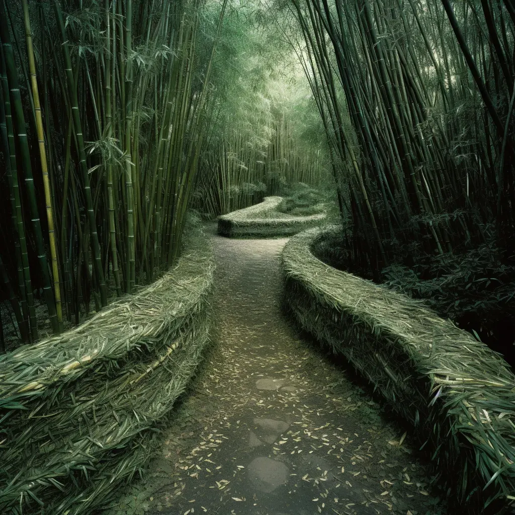 Image of a peaceful bamboo forest with a winding path - Image 3