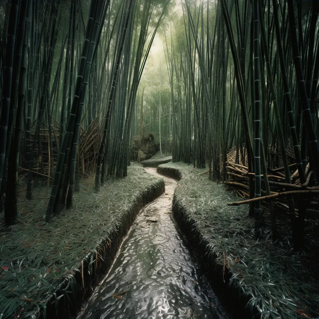 Image of a peaceful bamboo forest with a winding path - Image 4