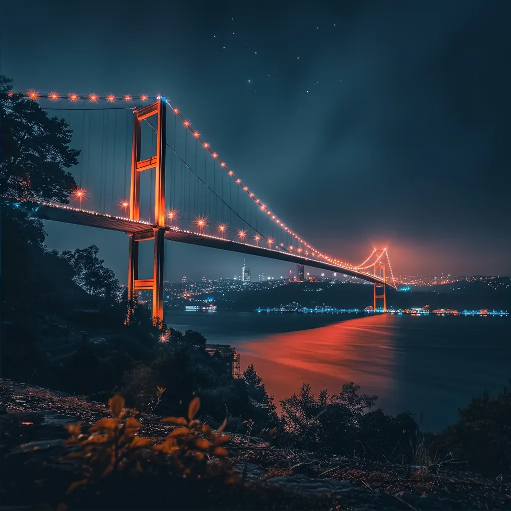 Istanbul Bosphorus Bridge night - Image 2