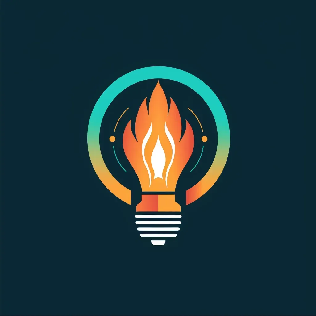 Retro-futuristic financial innovation logo with teal and orange colors on a dark background - Image 2