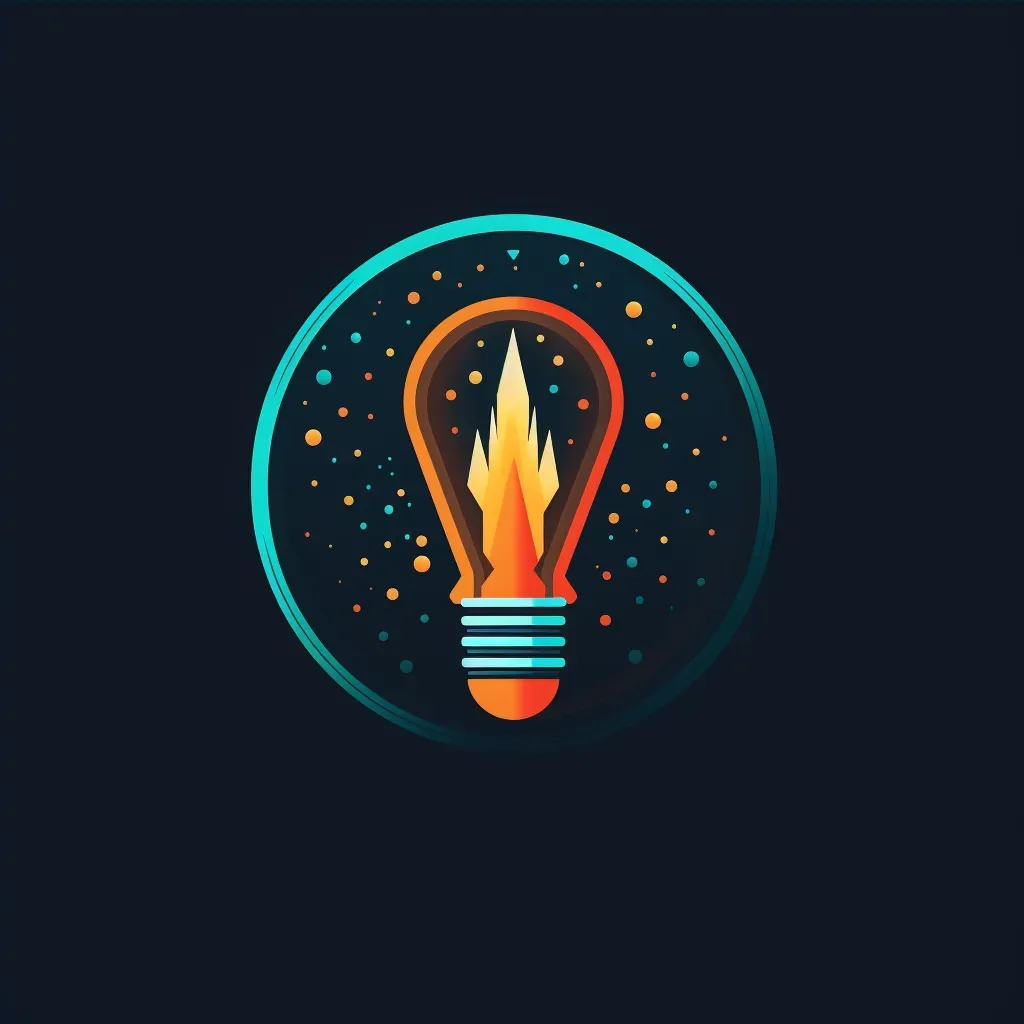 Retro-futuristic financial innovation logo with teal and orange colors on a dark background - Image 4