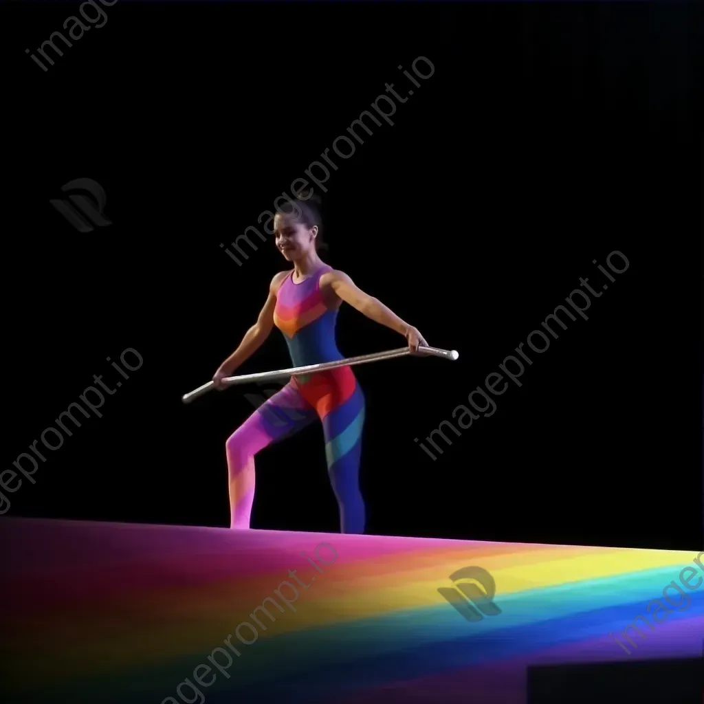 Gymnast gracefully performing on balance beam - Image 3