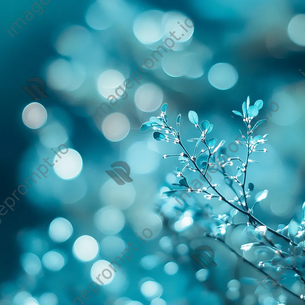 Aqua blue gradient transitioning to white with circular bokeh - Image 1