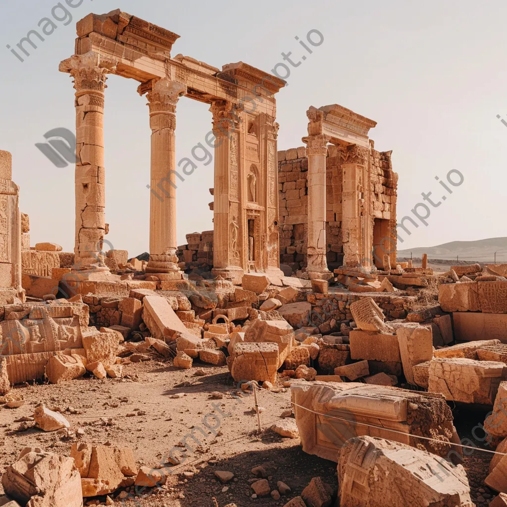 Remnants of ancient palace in an arid landscape - Image 1