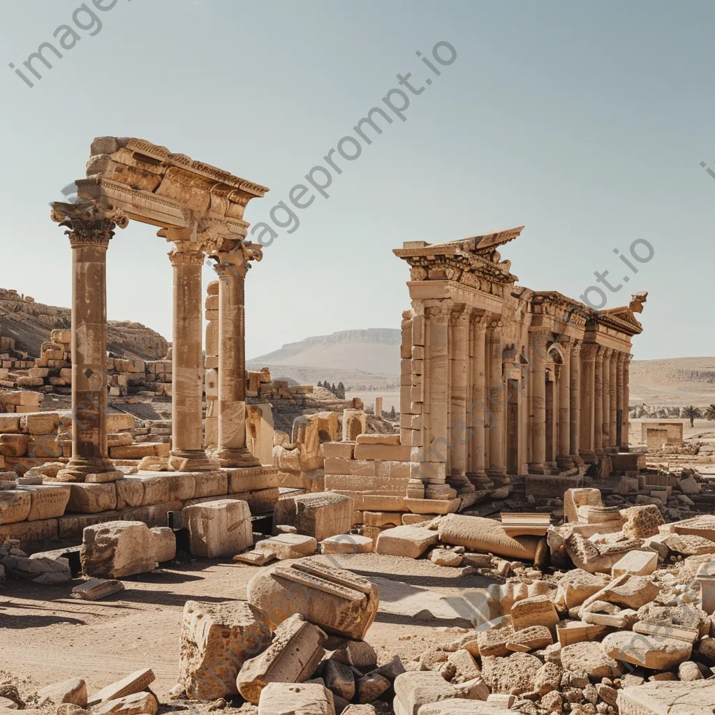 Remnants of ancient palace in an arid landscape - Image 2