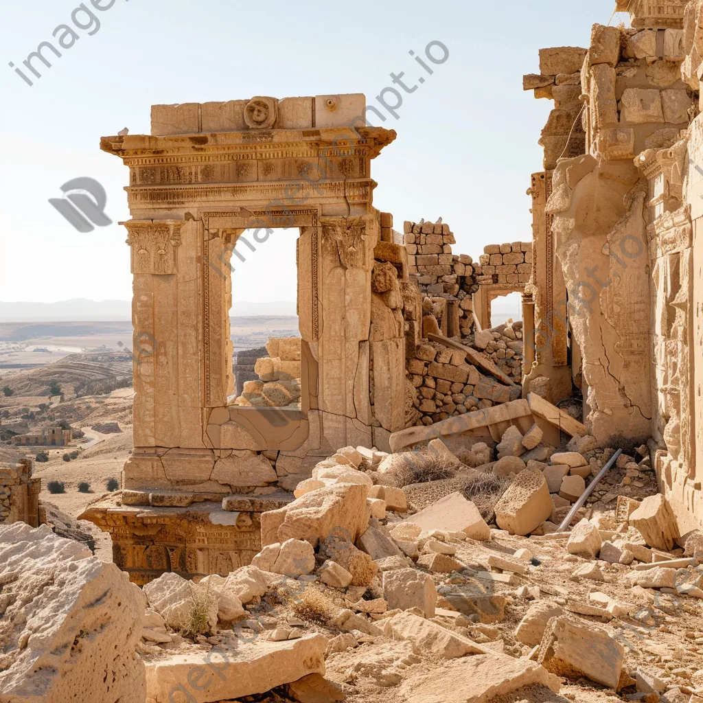 Remnants of ancient palace in an arid landscape - Image 4