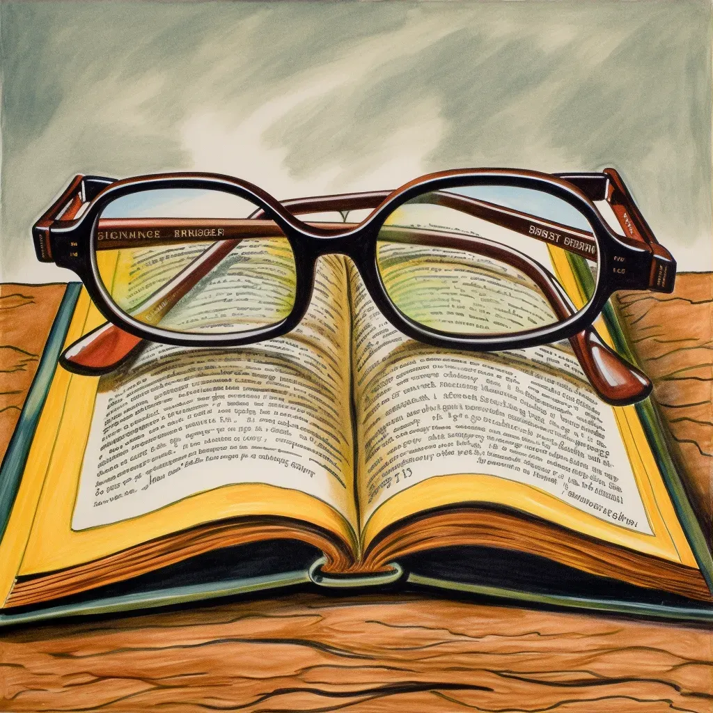 Pair of eyeglasses resting on an open book symbolizing the pursuit of knowledge - Image 3