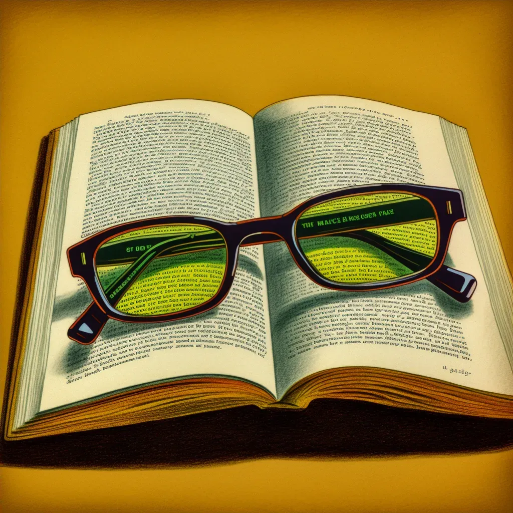 Pair of eyeglasses resting on an open book symbolizing the pursuit of knowledge - Image 4