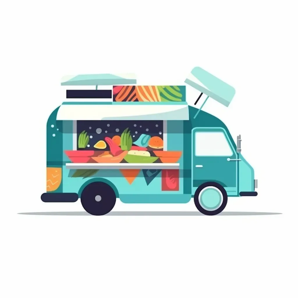 Food truck logo with vibrant food truck illustration - Image 2