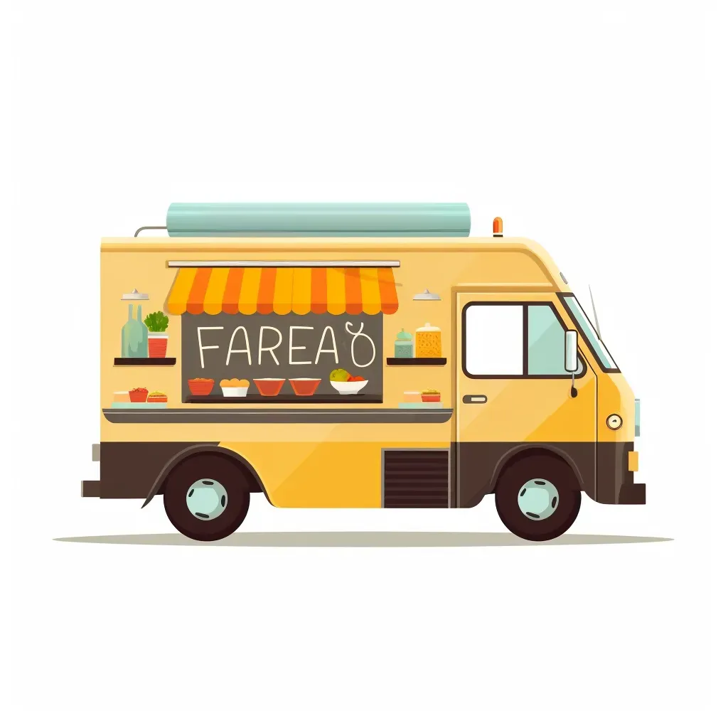 Food truck logo with vibrant food truck illustration - Image 3