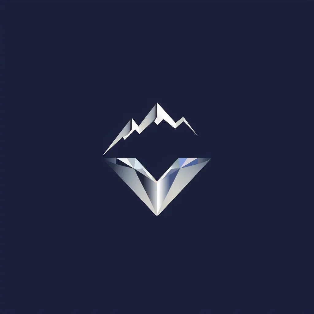 Logo featuring a monoline illustration of a diamond turning into a mountain peak, in silver and blue. - Image 2